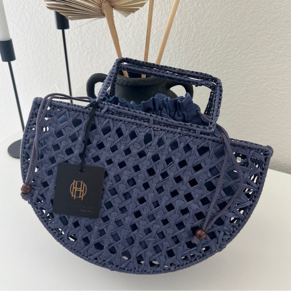 NWT • Revolve x House of Harlow 1960 Woven Raffia Bag - Picture 6 of 11